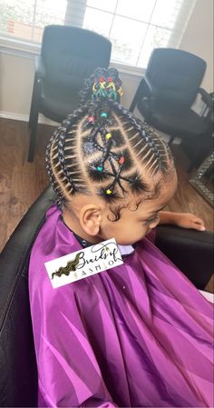 Toddler Stitch Braids, Braided Ponytail Hairstyles For Kids, Toddler Girl Braid Styles, Toddler Braid Styles, Ponytail Haircut, Braid Styles For Girls, Stitch Braid, Cute Ponytail, Lil Girl Hairstyles