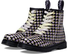 Dr. Martens Kid's Collection 1460 Lace Up Fashion Boot (Little Kid/Big Kid) Retro Black Boots For Spring, Casual Purple Boots For Spring, Casual Purple Boots For Streetwear, Casual Yellow Boots, Baby Dr Martens, Black Boots Kids, Doc Martens Boots Kids, Kids Boots 2022, Big Kid Rain Boots