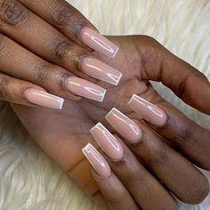 Dark Skin Nail Color, Elegant Touch Nails, Natural Nails Manicure, Acrylic Nails Nude, Cute Nail Colors, Ombre Nail Designs, Nail Design Ideas, Black Nail Designs, Pink Acrylic Nails