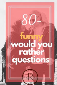 two people hugging each other with the words 80 funny would you rather question questions?