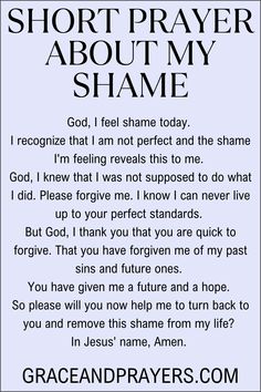 a poem with the words short prayer about my shame written in black and white on it