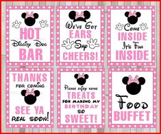 minnie mouse birthday party printables