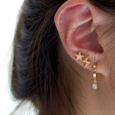 Sparkle Star Lightning Stud Earrings – J&CO Jewellery Earring Piercing, Huggie Earrings Gold, Huggie Earrings Silver, Wholesale Earrings, Safety Pin Earrings, Jewellery Earrings, Huggie Earrings, Diamond Drops, Bezel Diamond