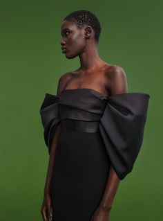 The Arla Dress in Black – Solace London US Off-shoulder Evening Dress With Draped Sleeves For Gala, Voluminous Evening Dress, Voluminous Off-shoulder Evening Dress, Futuristic Dress, Showstopper Dress, Black Tie Wedding Guest Dress, Book Dress, Black Tie Wedding Guests, Solace London