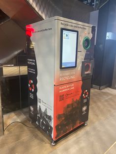 an automated recycling kiosk at the airport