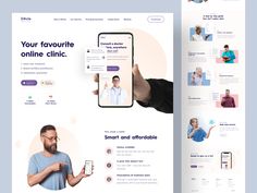 the landing page for an online clinic