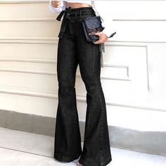 Drop It Like It's Hot High Waist Flare Legs Skinny Denim Jeans - Gen U Us Products - Bootleg Pants, Elegant Fashion Outfits, Denim Tie, Boho Beach Dress, Womens Camisoles, Stylish Jeans, Jumpsuit Elegant, Bottom Jeans, Womens Floral Dress