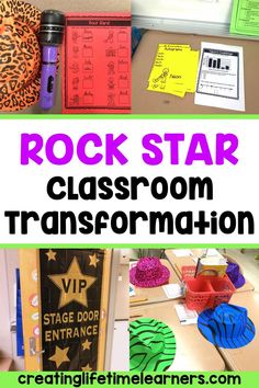 rockstar classroom transportation with text overlay that reads, rock star classroom information and activities