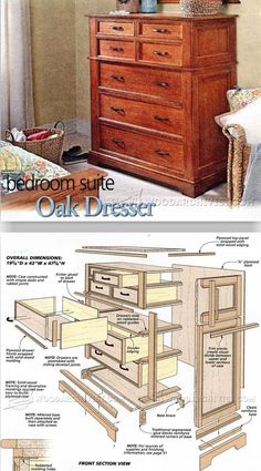 an old dresser with drawers in it and instructions to make it look like they have been built