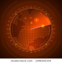 an orange globe with a line going through it and the sun in the distance on top