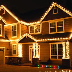 a house with christmas lights all over it