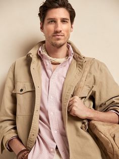 Saw this on Banana Republic: Classic Cotton Utility Jacket For Outdoor, Spring Cotton Utility Jacket For Outdoor, Long-sleeved Cotton Utility Jacket For Outdoor, Cotton Utility Jacket With Spread Collar, Cotton Utility Jacket With Spread Collar And Pockets, Relaxed Fit Collared Utility Jacket For Outdoors, Classic Cotton Utility Jacket With Cargo Pockets, Relaxed Fit Cotton Utility Jacket For Outdoor, Cotton Button-up Shacket For Outdoor