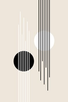 an abstract black and white design with vertical lines