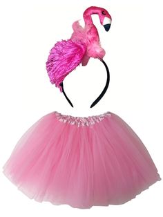 Adult Pink Flamingo Costume - Tutu Skirt & Headband Set for Adult or Plus Size - Sydney So Sweet Pink Flamingo Costume, Flamingo Tutu, Flamingo Headband, Halloween Tutu Costumes, Flamingo Costume, Costume Tutu, Plus Size Costume, Plus Size Halloween Costume