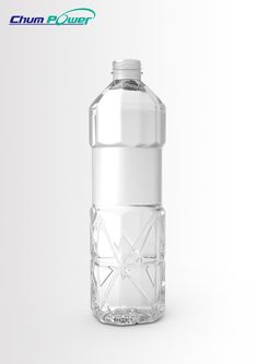 a plastic water bottle is shown on a white background