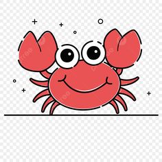 a cartoon crab with big eyes on a white background