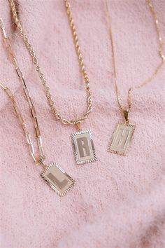 Personalized Necklace Initial Necklace 18K Gold Filled | Etsy Personalized Gold Necklace With Rectangular Links, Gold Necklace With Personalized Rectangular Links, Engraved Necklaces With Rectangular Links For Gifts, Elegant Personalized Rectangular Chain Necklace, Personalized Gold Paperclip Chain Jewelry, Dr Accessories, Perfume Necklace, Paperclip Chain Necklace, Cotton Pouch