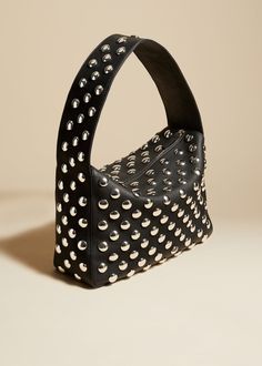 The Elena Bag in Black Leather with Studs– KHAITE Y2k Shoulder Bag, Designer Leather Handbags, Studded Purse, Studded Bag, Box Bag, Small Shoulder Bag, Nappa Leather, Free Bag, Bag Pattern