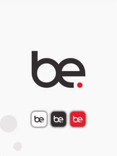 the logo for be is shown in three different colors