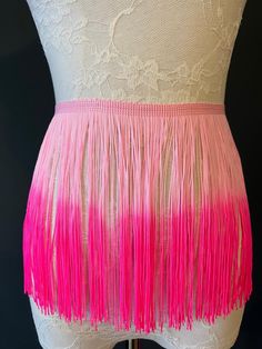 Tassel Fringe Fringing Trim 19cm Wide Ombre Two Toned different colours Price is PER YARD Fitted Pink Skirt For Festival, Pink Summer Dance Skirt, Pink Skirt For Dance In Summer, Pink Skirt For Summer Dance, Pink Skirt For Summer Dance Events, Pink Fringe Skirt For Summer, Summer Pink Fringe Skirt, Fitted Pink Skirt With Fringe, Fitted Multicolor Skirt With Attached Cancan