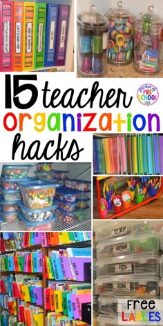 teacher organization hacks are great for organizing their classroom's desks and books