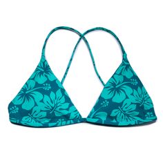 TEAL HIBISCUS Tri Bikini Top - PLAY SALTY Cute Swim Suits, Where To Buy Bikinis, Best Bikinis, Triangle Bikinis, Swimsuit Inspo, Surf Bikinis, Beach Clothes, Summer Stuff, Trendy Bikinis