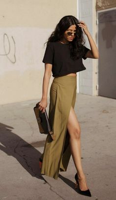 First Date Outfits, Long Skirt Outfits, Stylish Fall Outfits, Maxi Skirt Outfits, Looks Street Style, Jeans Casual, Elie Saab, Night Outfits, Outfits Casuales