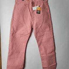 Levi's 501 Coral Pink Button Fly Straight Leg Jeans Size 33x30 Nwt Blue Jeans Mens, 501 Jeans, Mens Straight Jeans, Denim Jeans Men, Levi’s 501, Levi's 501, Jeans Button, Levi Jeans 501, Straight Fit Jeans