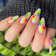 Pan Pride Nails, Pride Nails Designs, Vibrant Nail Designs, Pride Nails, 2023 Nails, Vibrant Nails