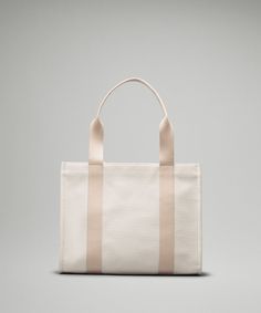 Two-Tone Canvas Tote Bag 10L | Women's Bags,Purses,Wallets | lululemon Michelle Yeoh, Light Ivory, Wallet Pouch, Canvas Designs, Lululemon Women, Bags Purses, Canvas Tote Bag, D Ring, Women's Bags