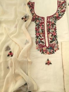 Item Overview ATHARVA Hand Embroidery Salwar Kameez/3D Knott Work Embroidery/Silk/Cream Off White/Custom Stitch Unstitch/Churidarr/Anarkali/Gift/ Dno. CH2187 Fabric:  * Shirt - Silk 2.5 Mts, Beautiful Neck 3D Embroidery/ Thread Knotg Work * Dupatta: Chiffon - 2.5-  Lace Border Dupatta  * Salwar: Santoon Silk 2.5 Mts. Excusive Hand Embroidered Party Wear Punjabi Suit. 🌷CUSTOMIZATION (No Extra Charges) * Fabrics Customization: Designs Can be made in different Fabrics. *Color Customization: Designs Can be made in different Colors *Stitching Customization: 1. Salwar Kameez  2. Patiala Salwar Kameez  3. Churridar  4. Tunic Pants  5. Pencil Pants 6. Regular Pants 7. Plazzo Pants *Customize into Anarkali Style -  (Extra Charges Will Apply) (Please Message to discuss Further) * Customize Into Leh Cream Floral Embroidered Raw Silk Sets, Silk Multicolor Lawn Suit With Chikankari Embroidery, Multicolor Silk Lawn Suit With Chikankari Embroidery, White Churidar With Intricate Embroidery For Festive Occasions, Festive White Churidar With Intricate Embroidery, Cream Embroidered Raw Silk Sets, Embroidered Cream Raw Silk Sets, Semi-stitched Churidar With Embroidered Border, Semi-stitched Churidar With Embroidered Border In Chinon