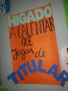 a bulletin board with spanish words on it