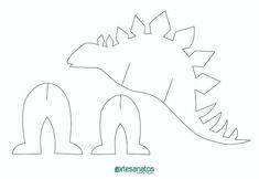 a drawing of a dinosaur that is in the shape of a letter m and has sharp teeth