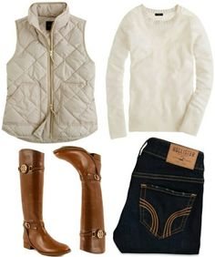 Fall Outfits For School, Boating Outfit, Outfit Winter, Cute Fall Outfits, Vest White, Casual Winter Outfits, Fall Wardrobe