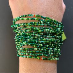 Beautiful Multi-Strand World Of Good Beaded Bracelet. Predominately Shades Of Green, With A Few Tiny Pops Of Other Colors. The Beads Are Glass, And The Bracelet Is Handcrafted In Guatemala. Approximate Measurements Body Of Bracelet: 5 Inches Full Length End To End: 7.5 Inches Good Jewelry, Glass Bead Bracelet, Glass Beaded Bracelets, Multi Strand, Bead Bracelet, Glass Bead, Guatemala, Shades Of Green, Womens Jewelry Bracelets