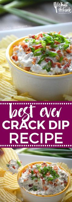 Super Easy Crack Dip - a sour cream based dip with ranch dip mix, cheese and bacon. Totally addicting! Crack Dip Pinterest recipe from @whattheforkblog | whattheforkfoodblog.com | crack dip cold | crack dip recipes | crack dip recipe | cheesy crack dip | crack dip with bacon | how to make crack dip | what is crack dip | award winning crack dip | game day recipes | gluten free appetizer recipes | gluten free dip recipes | easy dip recipes | party food Ranch Dip Mix, Cooking Asparagus, Cold Appetizers Easy, Gluten Free Recipes Appetizers, Appetizers Easy Dips, Diy Easy Recipes, Cheap Recipes, Gluten Free Appetizers, Appetizer Dishes