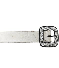 Madison Maison White Cracked Leather Belt This timeless Italian-made belt is handcrafted from white cracked leather and fitted with a stunning square buckle with silver stones for a touch of sparkle. Experience luxury with the Madison Maison! The Madison, Universal Works, Coral Gables, Pop Bottles, Fall Floral, Lifestyle Shop, Brand Colors, Suspenders, Modern Classic