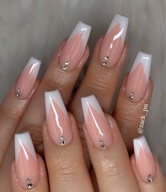 French Tip Nail Designs, Ombre Acrylic Nails, French Acrylic Nails, French Nail Designs