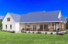 this is an artist's rendering of the farmhouse style house plans for small homes