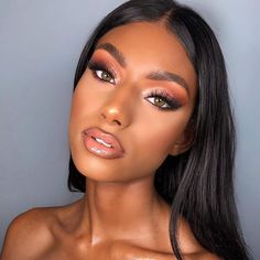 Zendaya Makeup, Makeup Inspired, Soft Glam Makeup, Glam Makeup Look, Bridal Makeup Looks, Glowing Makeup, Creative Makeup Looks, Dark Skin Makeup, Daily Makeup