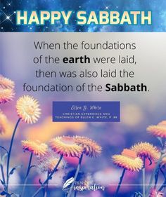 an image of flowers with the words happy sabath