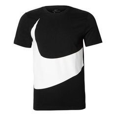 Nike Sportswear Big Swoosh Tee Large Casual Sports Short Sleeve Black AR5192-010 (Men's) Casual Clothing, Sport Shorts, Black T Shirt, Stylish Sneakers, Nike Sportswear, Black Tshirt, Black Tee, Casual Outfits, Street Wear