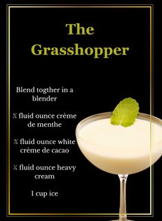 the grasshopper cocktail recipe poster