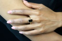 A 14k ring made to order, that flaunts a versatile Black Onyx, set and pronged in delicate 14k gold-filled band. This Black Onyx ring has a simple, single-band design which makes it a stunning gift jewelry for a loved one or a treat you can have for yourself. Perfect jewelry for formal and casual events, all year-round. ☛ 𝒜𝐵𝒞 - Add Engraving - https://etsy.me/3CLxYPZ ☛ Ring size - Select the size you would like from the drop down menu ♥ Gemstone Type - Black Onyx ♥ Gemstone Size - 7x11mm ♥ Ge Rectangular Gemstone Ring For Everyday, Elegant Everyday Ring With Rectangular Stone, Minimalist Everyday Ring With Rectangular Stone, Minimalist Everyday Rings With Rectangular Stone, Minimalist Radiant Cut Ring For Gift, Minimalist Radiant Cut Ring As Gift, Minimalist Square Cut Gemstone Ring, Minimalist 14k Gold Ring With Rectangular Stone, 14k Gold Rectangular Ring With Prong Setting