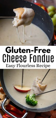 this gluten - free cheese fondue is easy to make and delicious