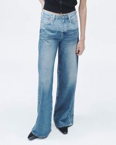 The Sofie. A high-rise fit with a wide leg that's a rag & bone office favorite. Crafted in Miramar, a super-soft cotton terry that looks like denim, feels nothing like it. rag & bone Women's Trompe L'oeil Cotton Pant | Antonia, 23 (also in 24,25,26,27,28,29,30,31,32). Indigo Prints, Feeling Nothing, Cotton Cardigan, Cotton Pants, Fashion Advice, Wide Leg Jeans, Rag & Bone, Work Outfit, Wide Leg Pants