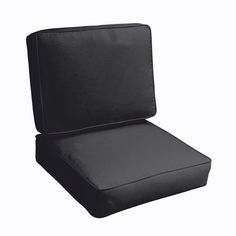 the seat cushion is made from black fabric