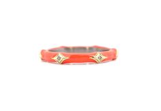 Created in18K Yellow gold and sterling silver featuring modern Crivelli details in coral enamel set with 0.02cts. round white brilliant diamonds. (0.02 TCW) Dimensions:Band Width 0.12" (3.2mm) Crooked House, Brilliant Diamond, Mixed Metals, Band Ring, Diamond White, Old World, Band Rings, Perfect Fit, Coral