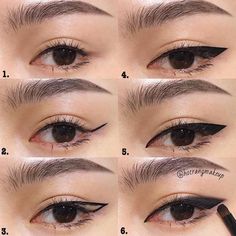 Eyeliner Tricks For Beginners, Tutorial Eyeliner, Membentuk Alis, Mekap Mata, Video Makeup, Eyeliner For Beginners, Simple Eyeliner, Makeup Tutorial Eyeliner