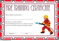 firefighter of the year certificate template, fire fighting certificate template, firefighter training certificate template, fire safety certificate template Fire Drill